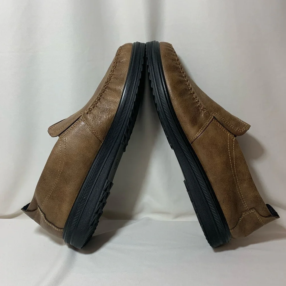 Spoxt Men’s Brown Leather  Slip on Shoes Loafers sz 11